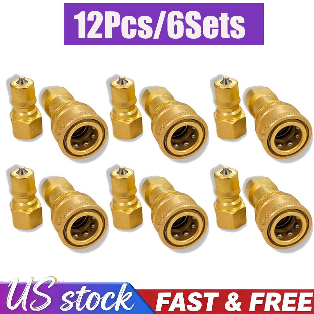 For Carpet Cleaning - Brass 1/4" Quick Disconnect for Wand Hoses (Set of 6) NEW