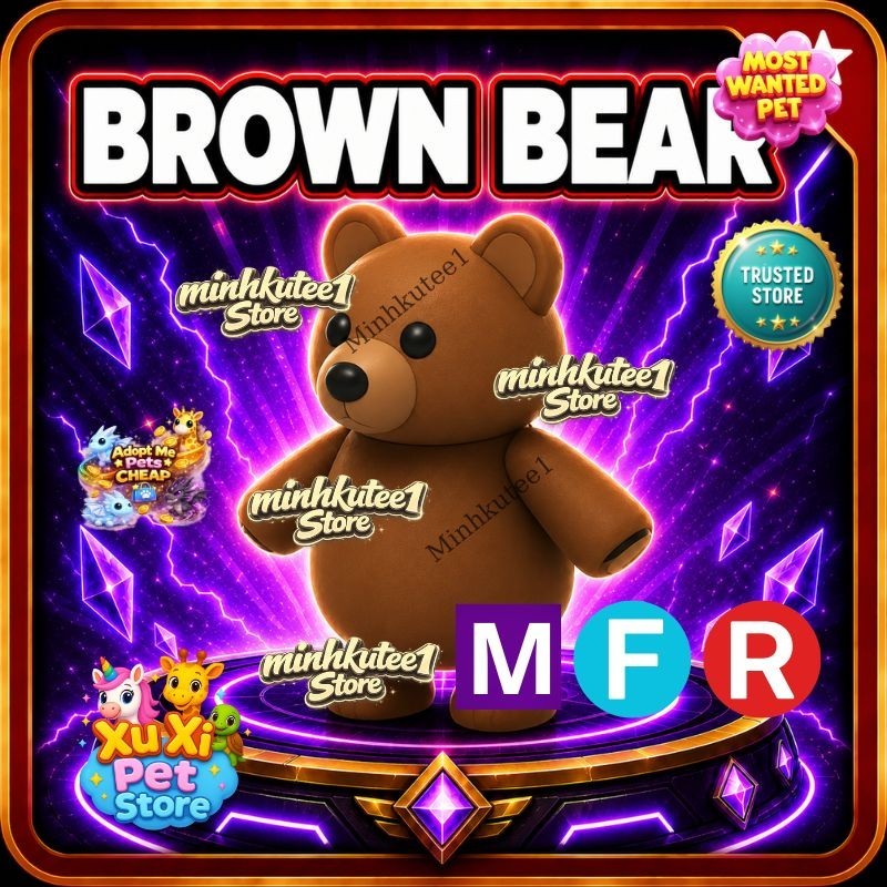🐻 Adopt Pet Brown Bear | MFR/NFR/FR Meega & Neoon – Fast Delivery ⚡