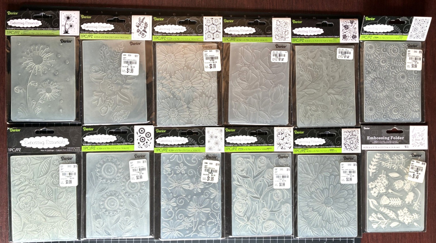 Darice Embossing Essentials Folders FLOWER, FLORAL, ROSE, DAISY, Dandelions ETC