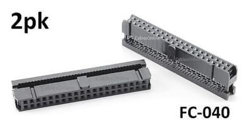 2-Pack 40-Pin Female IDC 2.54mm Pitch Socket Connector, CablesOnline FC-040