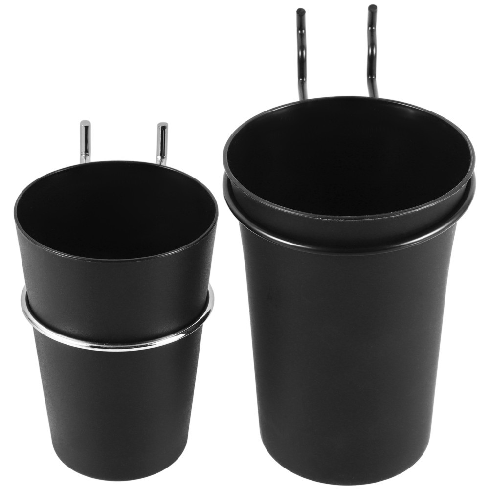 2Pcs Multi-Function Pegboard Cup Holders Black Metal Durable for Home Workshop