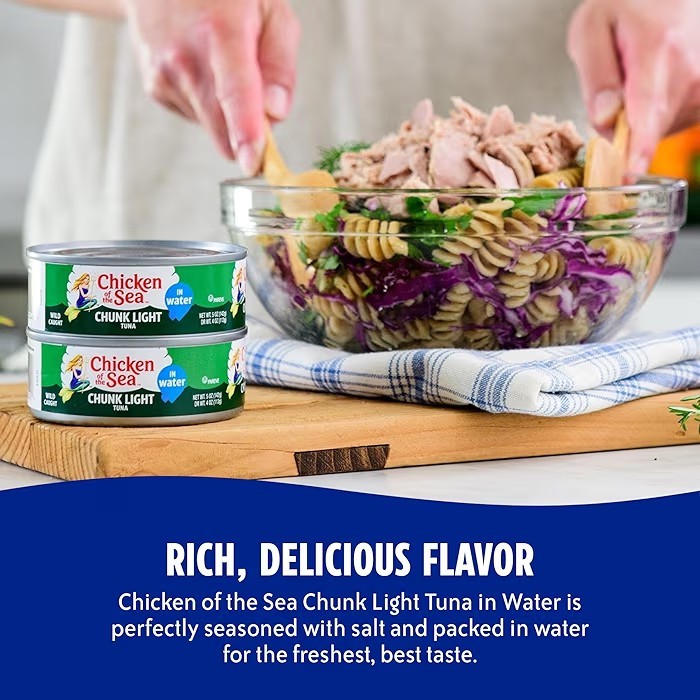 Chicken of the Sea Wild Caught Chunk Light Tuna, 5 Ounce Cans, 10-Count – Hig...