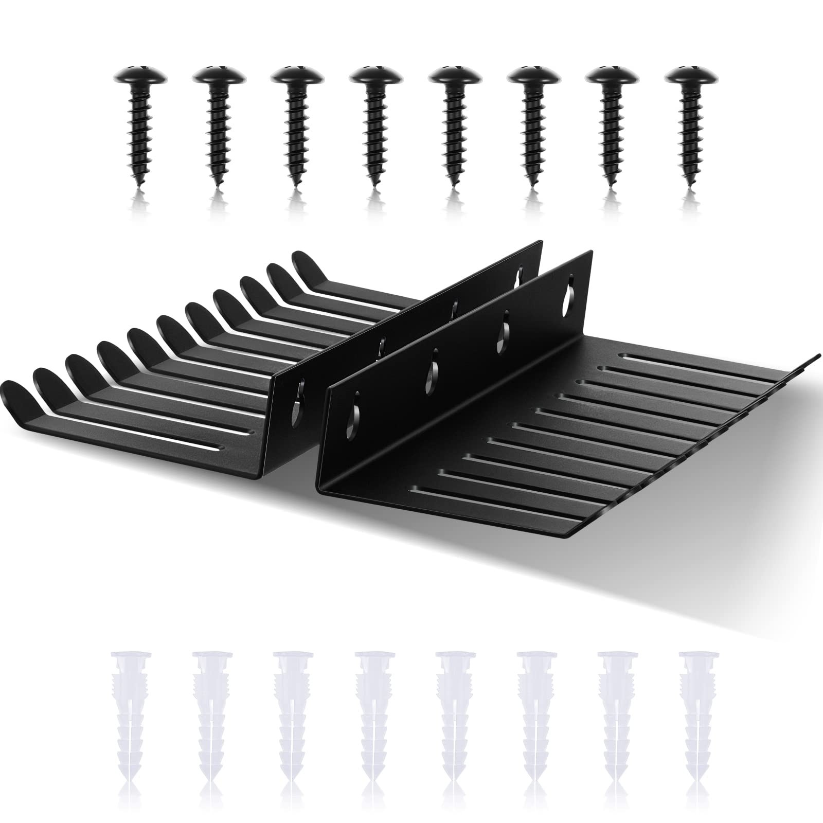 2 PCS Wall Mount Cable Hanger 10 Slot Rack 0.32 Inch Slot 11x3.5x1.2 Inch