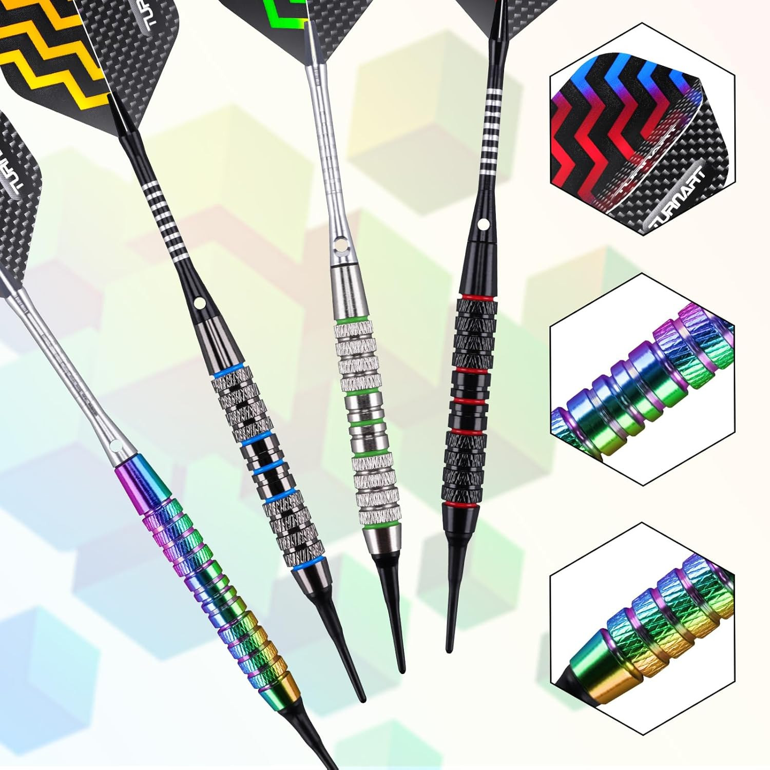Darts Plastic Tip - Professional Soft Tip Darts Set for Electronic Dartboard 12