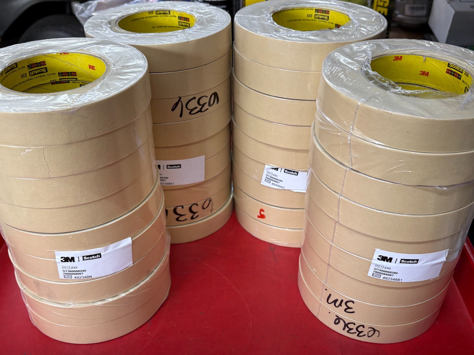 36 ROLLS 3M 06336 AUTOMOTIVE REFINISH MASKING TAPE 233 SCOTCH 0.94" (1") x 60YD