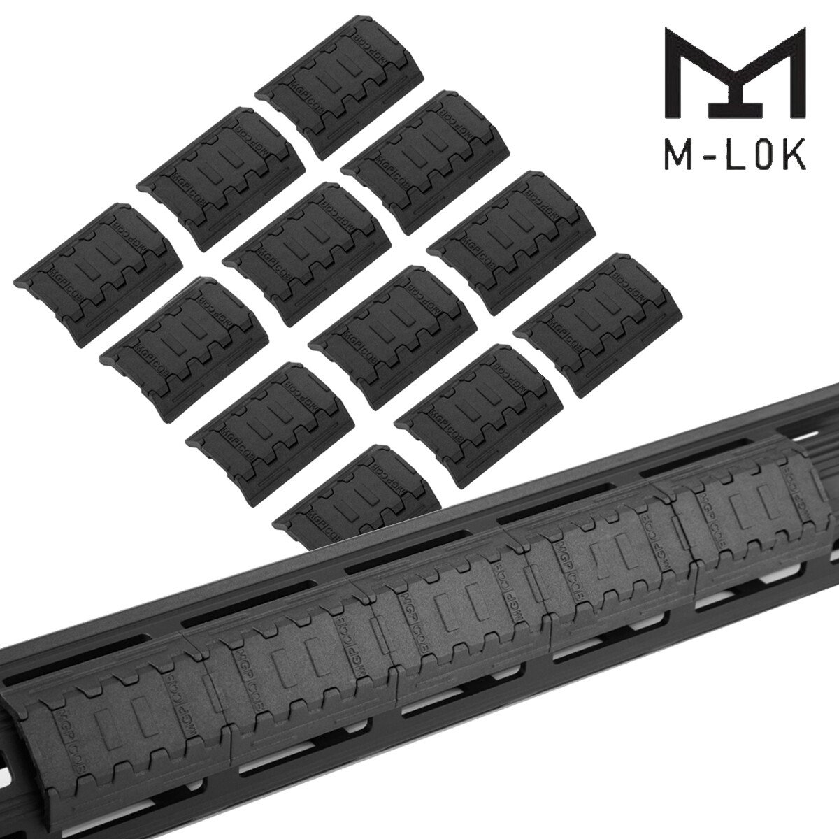 M-Lok Rail Cover Low Profile SNAP-IN Slot Covers for MLOK System Black / Tan