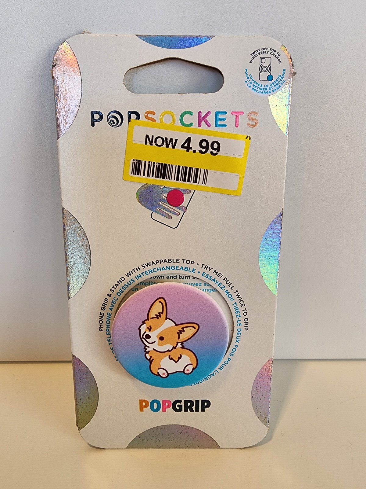 PopSockets PopGrip Phone Grip & Stand Twist Cheeky Corgi Dog Puppy