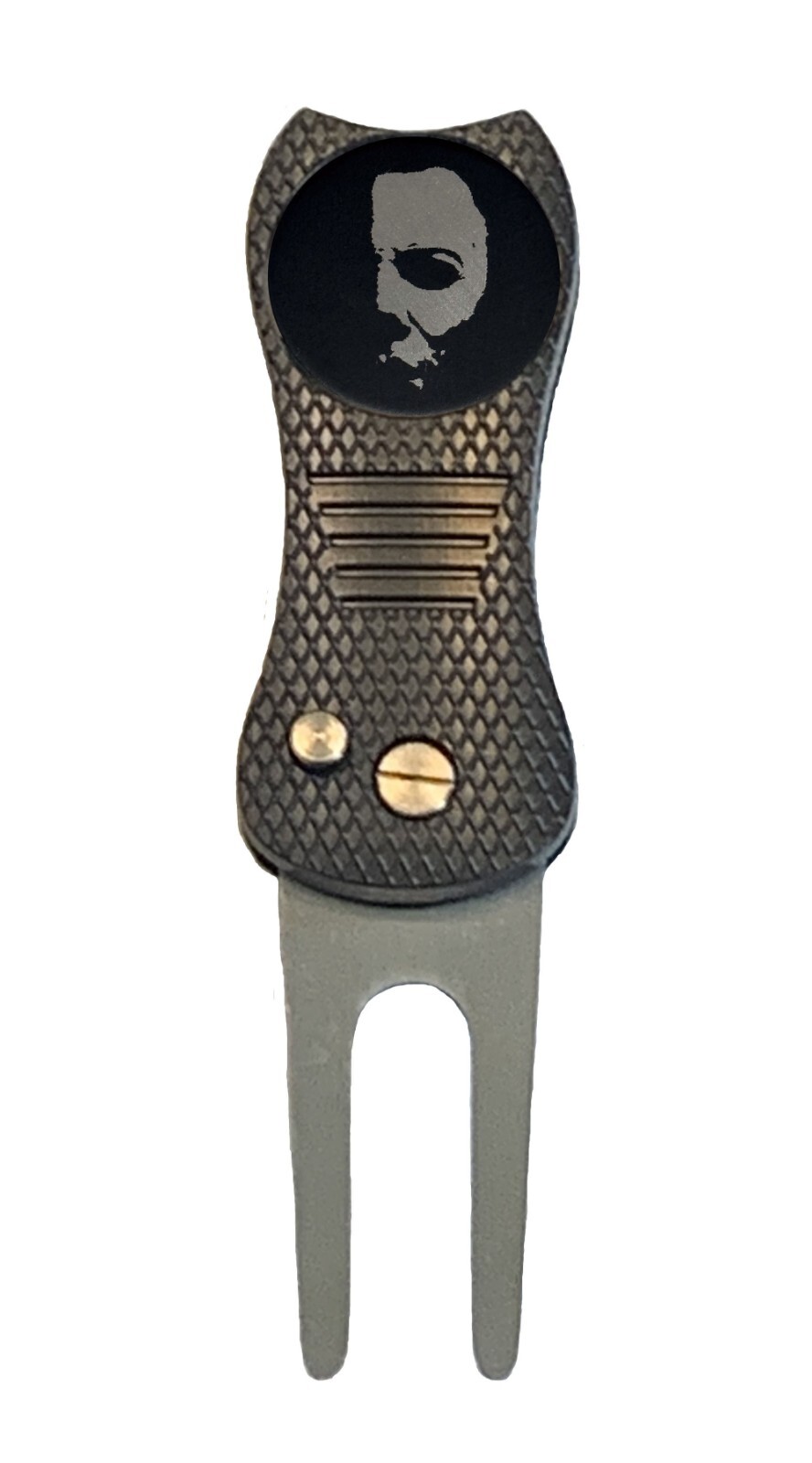 Halloween Michael Myers Horror Golf Ball Marker + Switchblade Divot Tool Laser