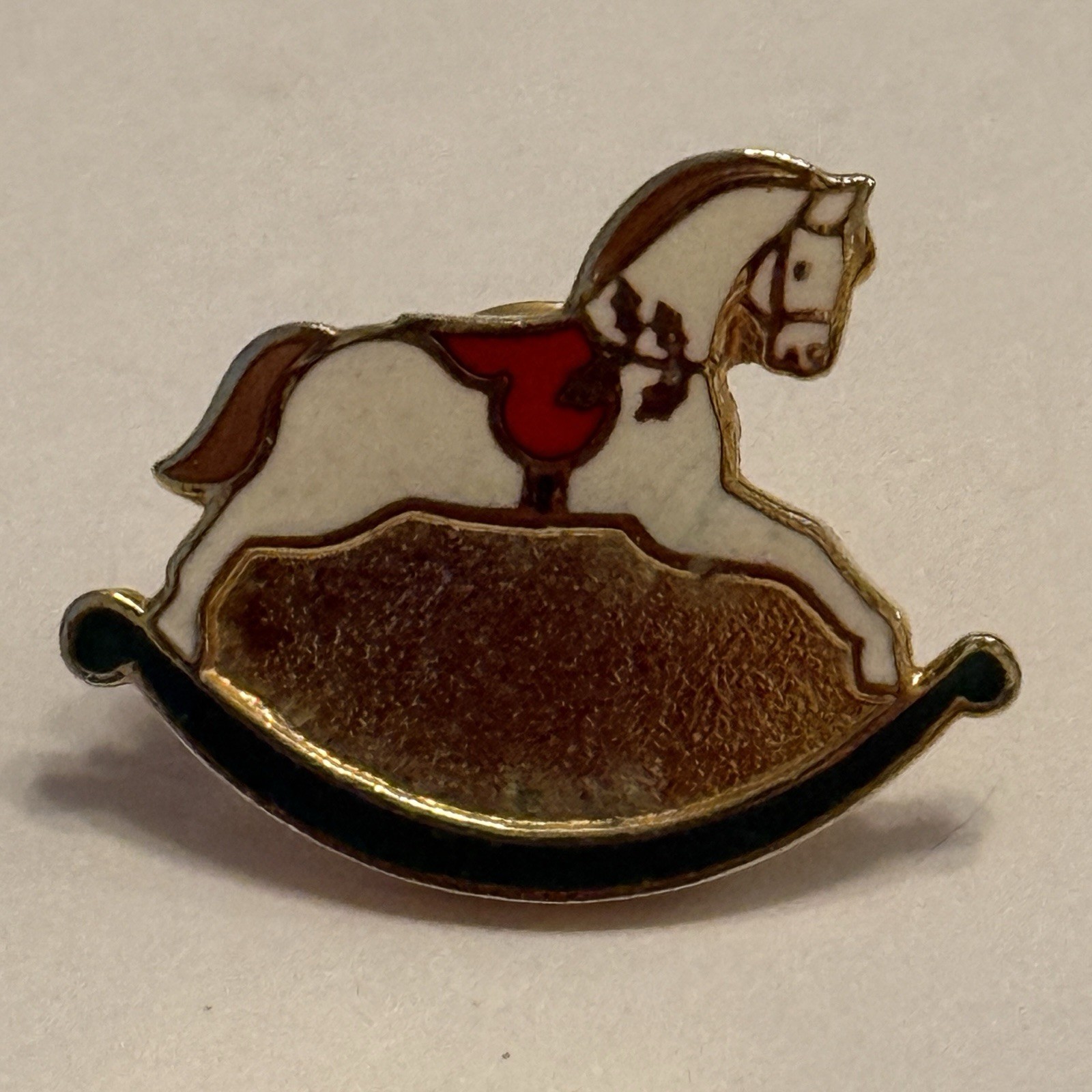 1989 Hallmark Cards Rocking Horse Gold Tone Pin