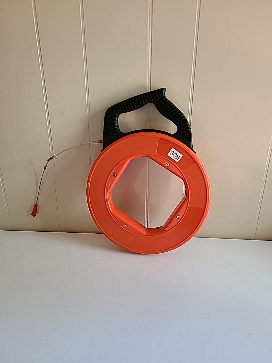 Fiberglass Fish Tape In Plastic Case Wire Pulling Tool, 30M, 100ft, Orange New**