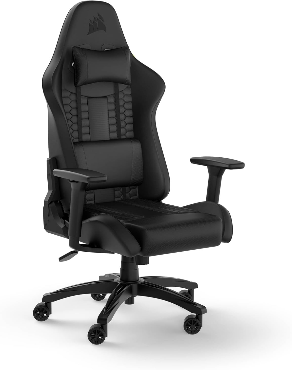 TC100 Relaxed Gaming Chair - Leatherette - Racing-Inspired Design- Black
