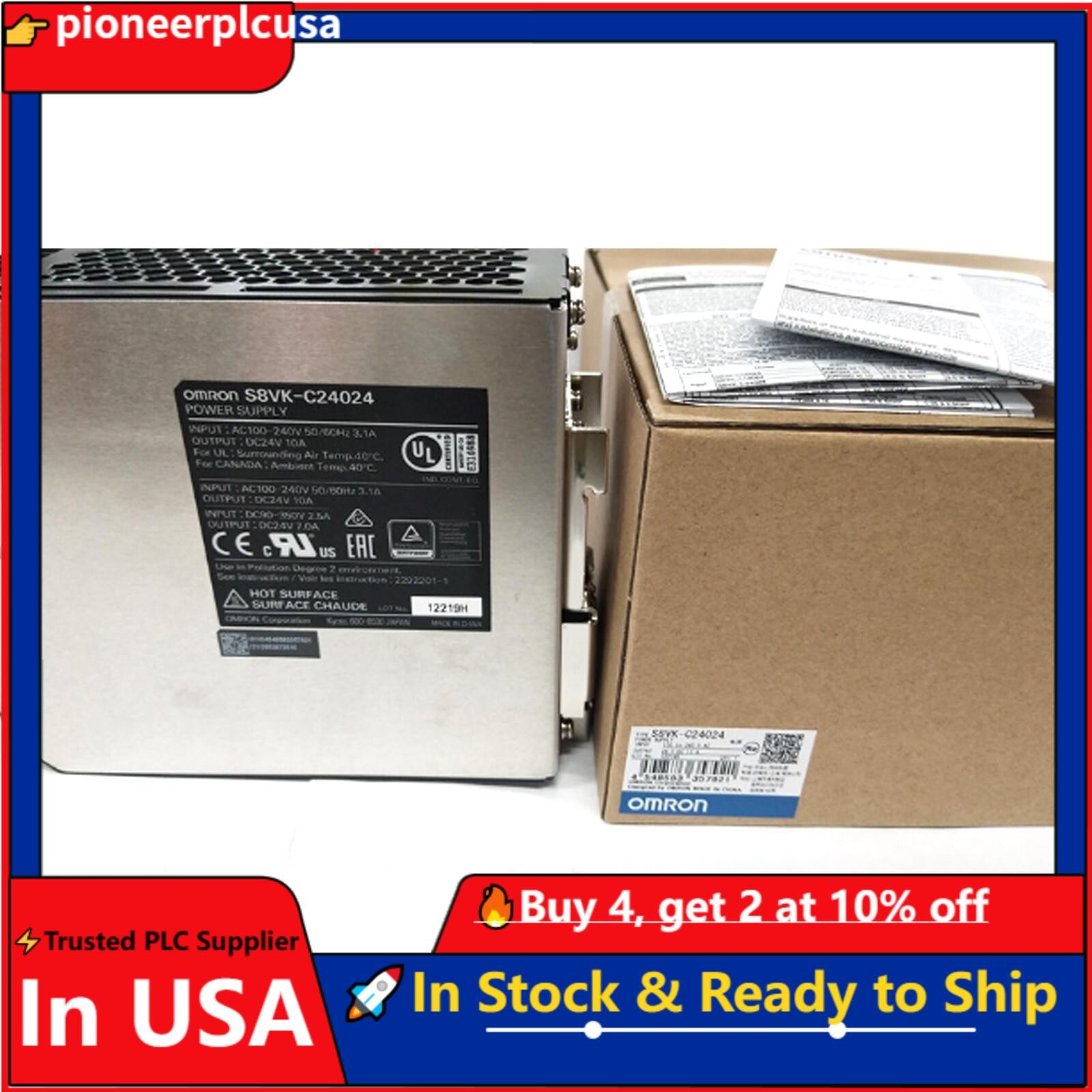 new Omron S8VK-C24024 Switching Power Supply 100-240VAC 24VDC 10A US Free TAX