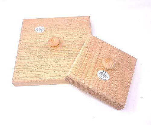 Quilters Clapper Made From 1 Piece Solid Red Oak Set 6"x6" and 9"x9" Designed