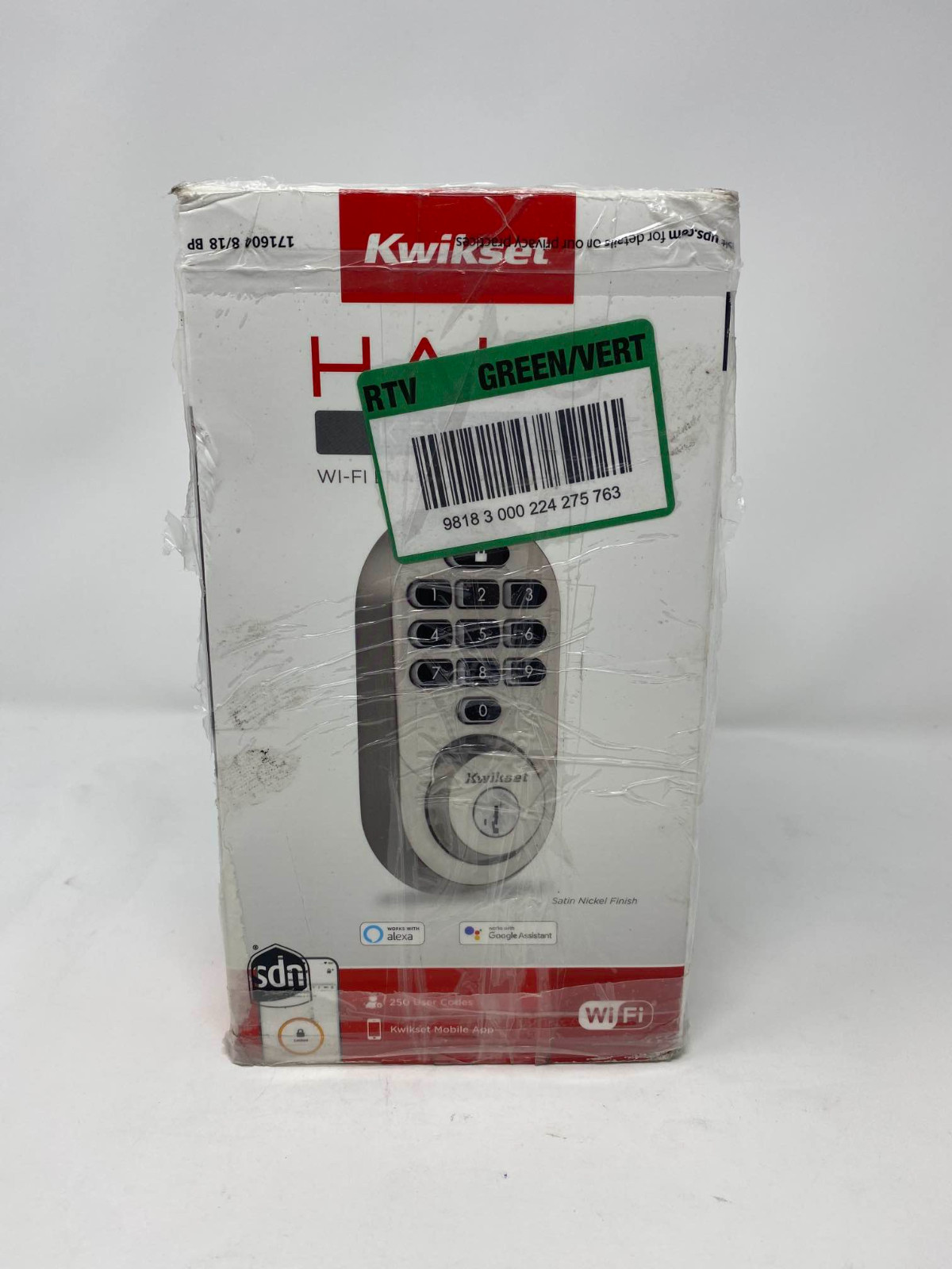 Kwikset 99380-001 Halo Wi-Fi Smart Electronic Keypad Deadbolt - Satin Nickel