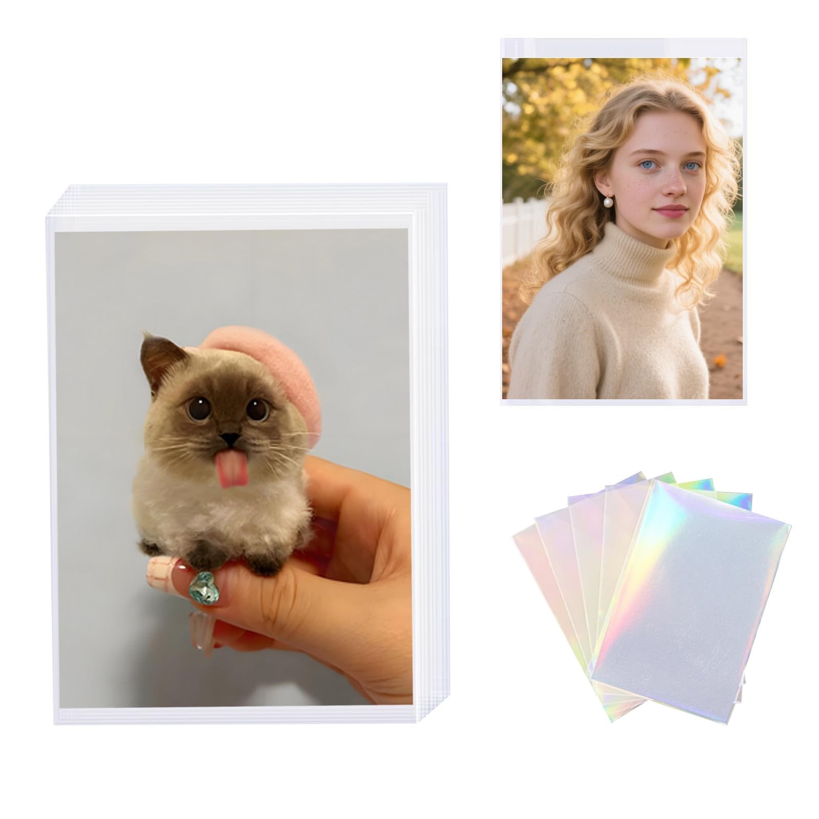100 Pcs Kpop Photocard Sleeves (57x88mm),Clear Polypropylene Card Clear