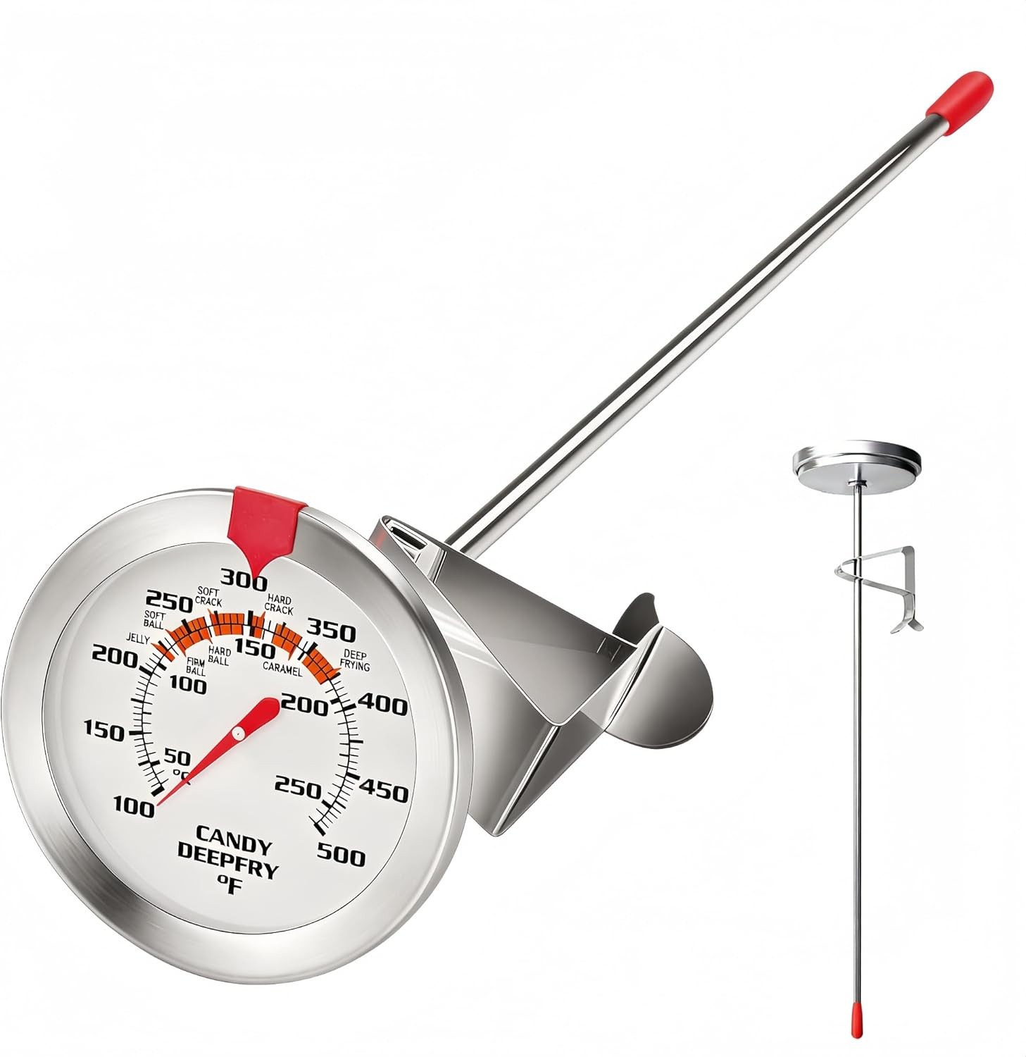 Candy & Deep Fry Thermometer with 2" Large Dial & 9" Probe – Dual Scale