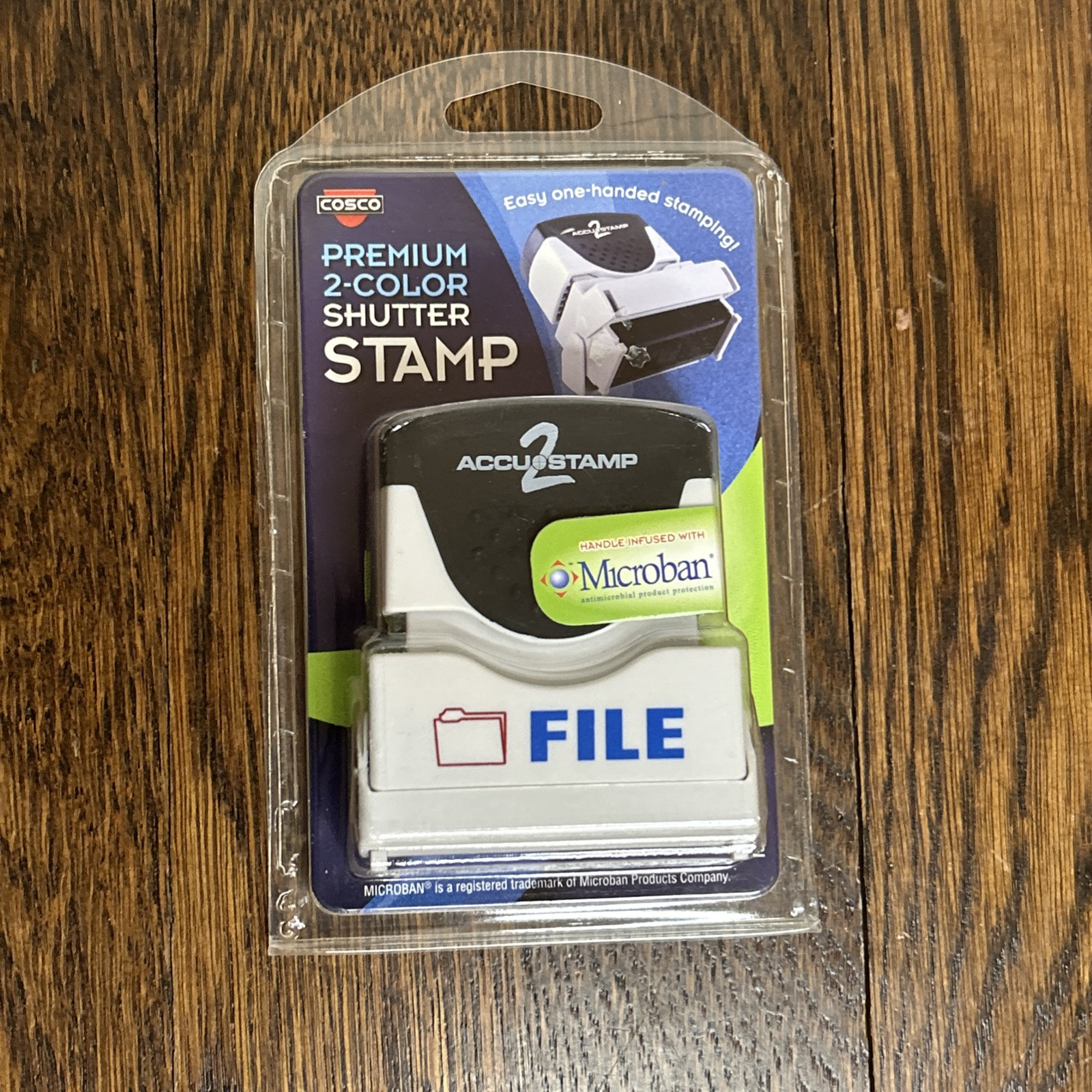 COSCO Premium NEW IN BOX BLUE "E-MAILED" Accu 2 stamp Message Stamp with Shutter