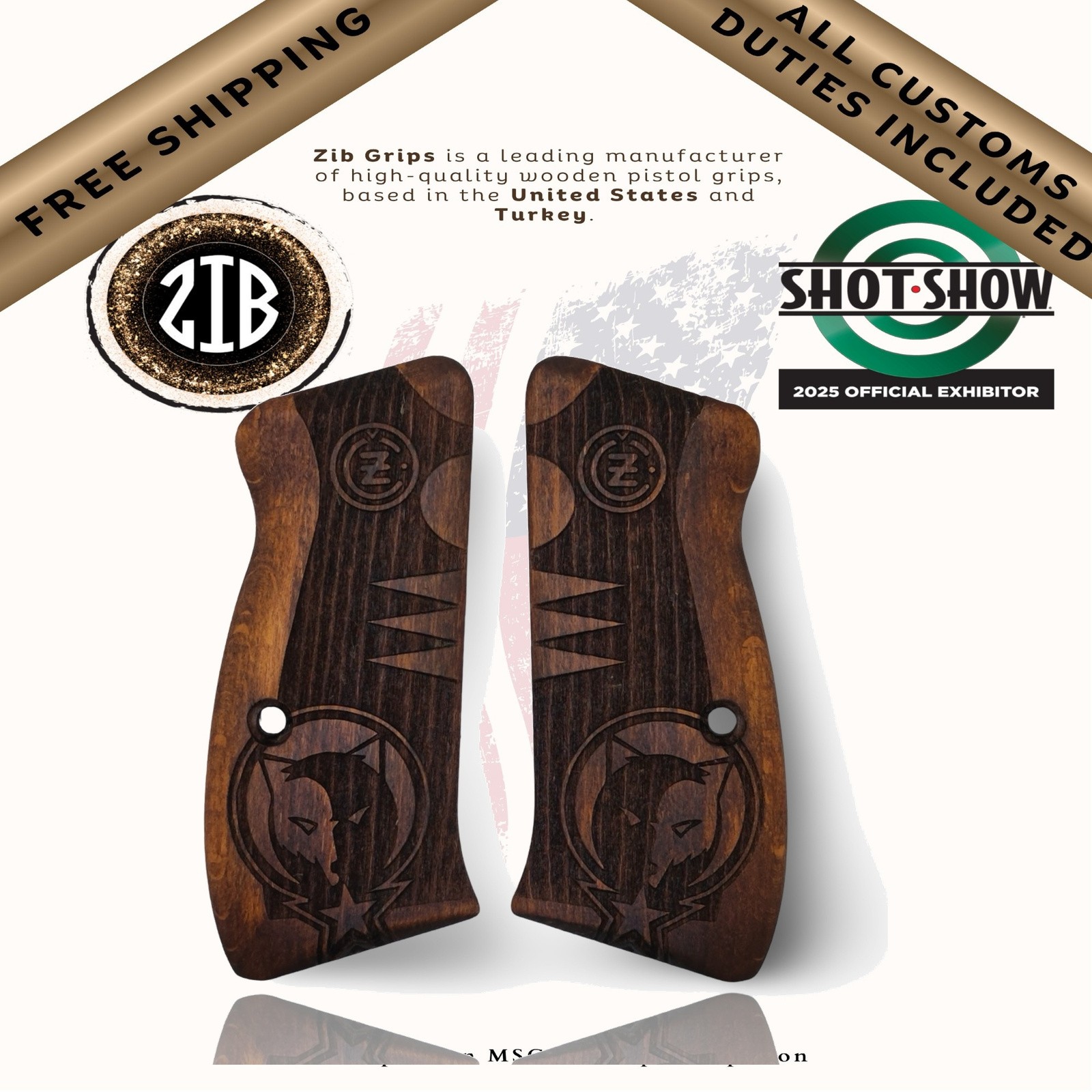 Zib Grips Wooden Series Pistol Grips for CZ COMPACT
