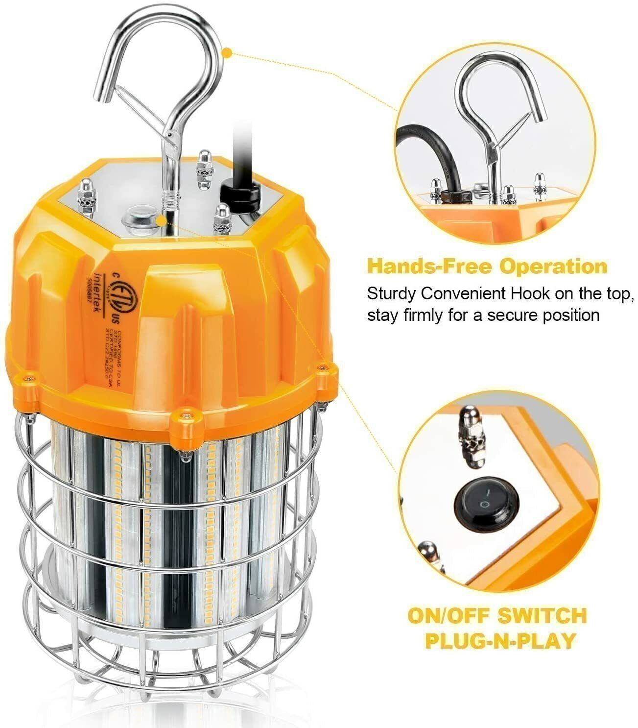 LED Temporary Work Light 150W LED Construction Lights 21000Lm 5000K Jobsite Lamp