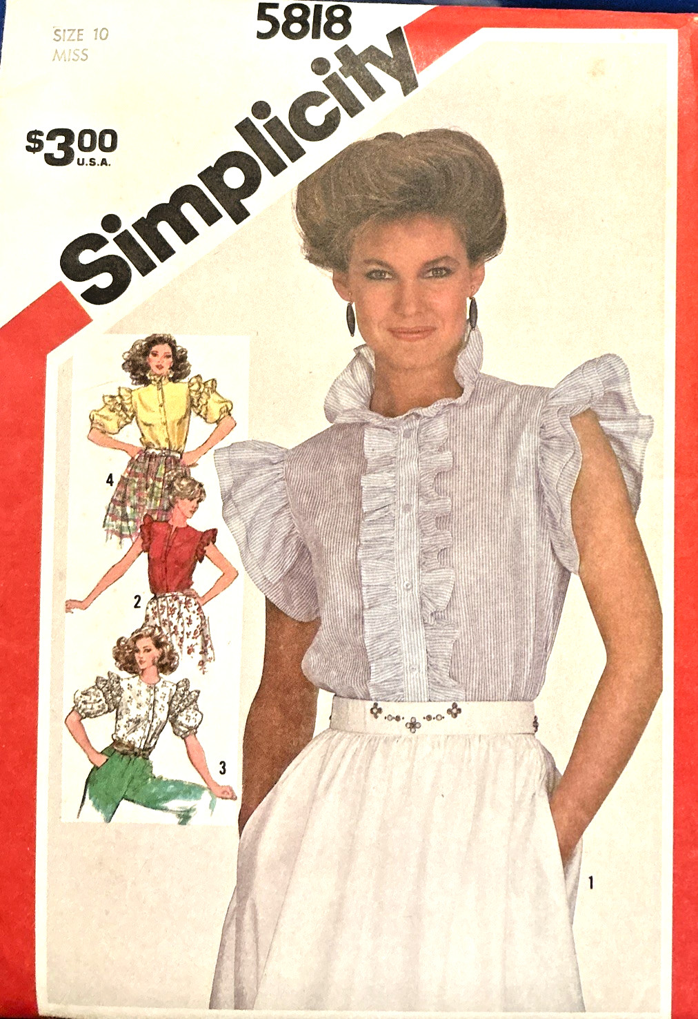 SALE! UNCUT Miss Blouse Pattern SIMPLICITY 5818 Vintage1982 Collectibles w/Instr