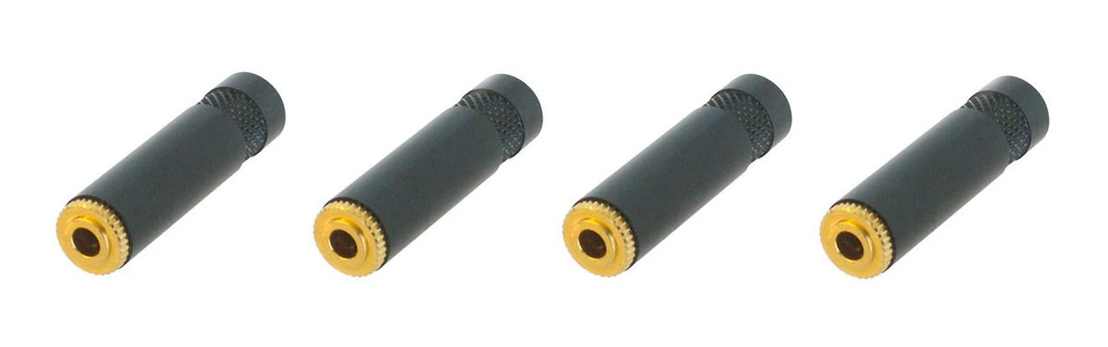(4 Pack) Neutrik Rean NYS240BG 3.5mm Stereo Cable Extension Jack Gold Contact