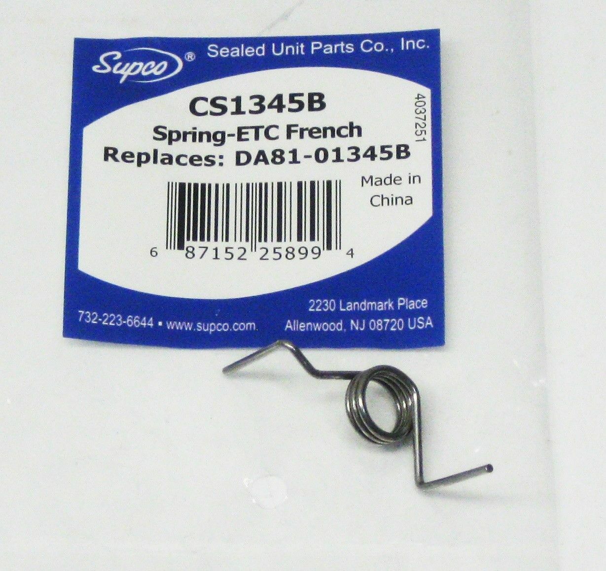 DA81-01345 for Samsung Refrigerator French Door Spring Supco CS1345B