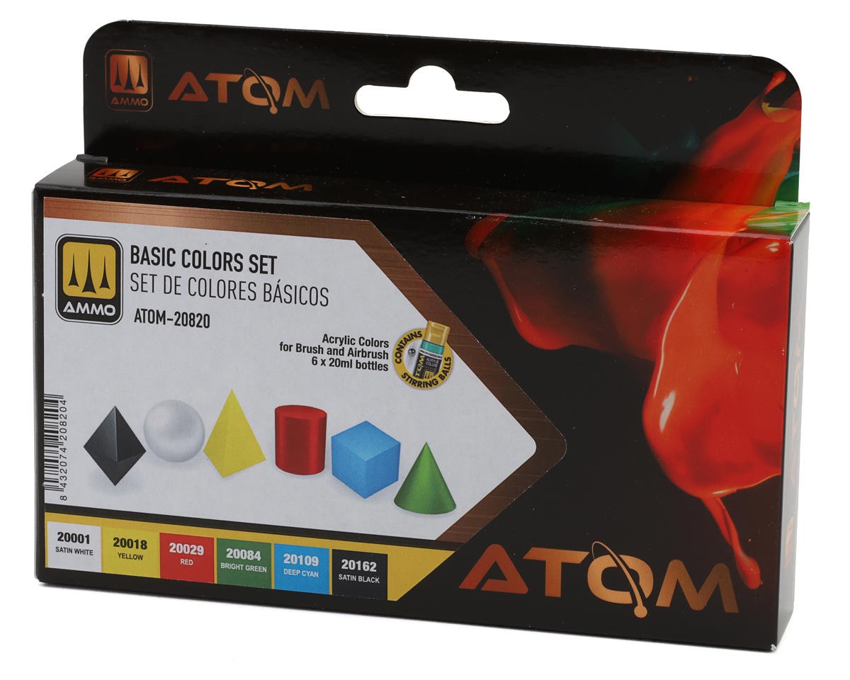 Ammo By Mig Atom Basic Colors Airbrush Acrylic Paint Set [ABJATOM-20820]