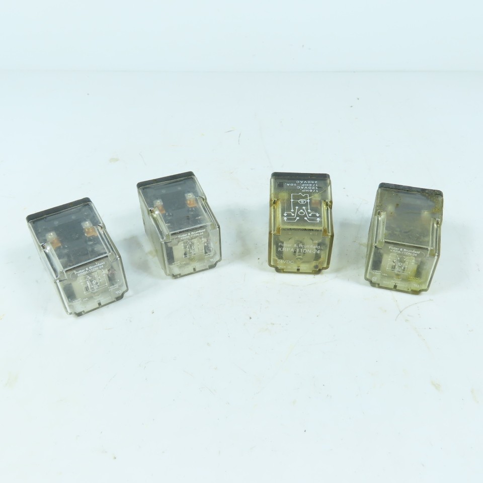 Potter & Brumfield KRPA-11DN-24 24VDC DPDT 10A Plug-In Relay Lot of 4
