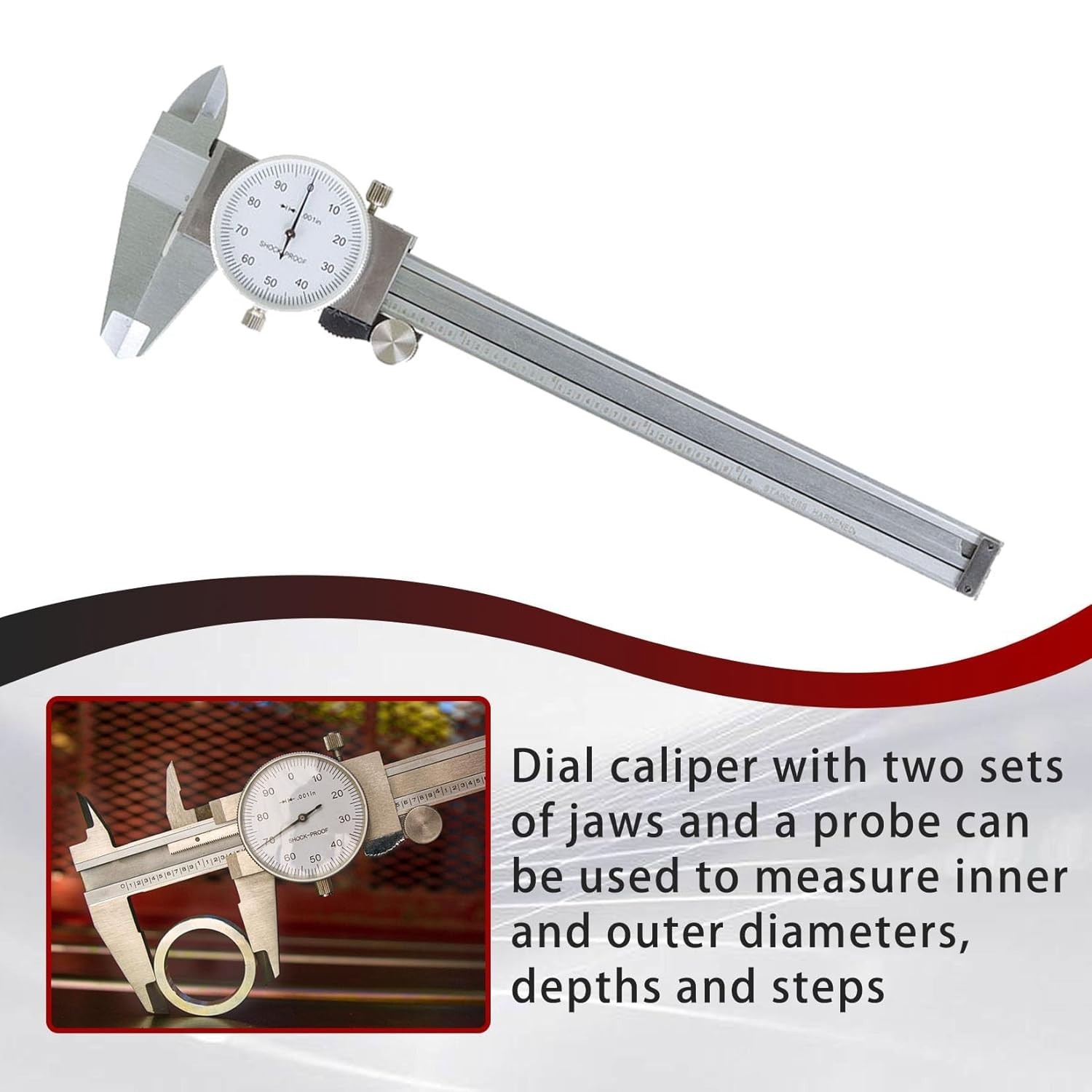 Versatile 6" Dial Caliper with 0.001" Accuracy - Professional Measuring Tool