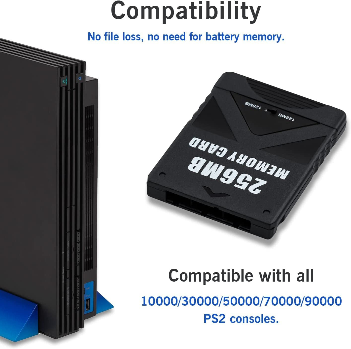 256MB Memory Card for Playstation 2 - Upgraded Chip, High Speed PS2