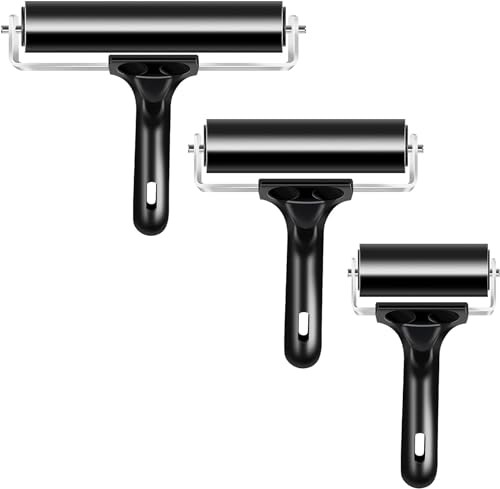 VinBee Soft Rubber Brayer Rollers 3 Pack Craft Printmaking Tool