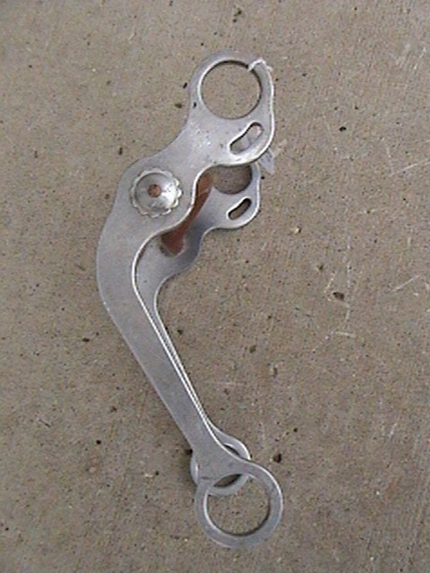 VINTAGE 5" ALUMINUM WESTERN COPPER MOUTHED CURB PORT BIT FOR BRIDLE HEADSTALL