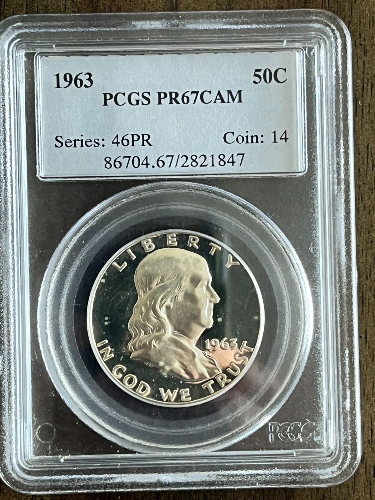 1963 Proof Franklin Half Dollar, PCGS Graded PR67CAM