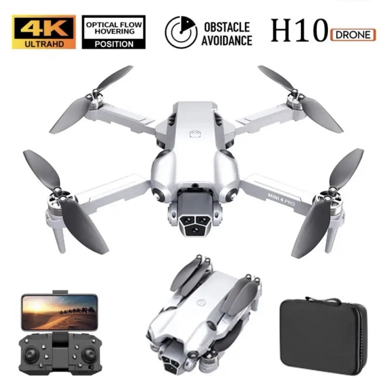UJN AR4 PRO Quadcopter Drone with Controller, HD Camera, WiFi,  250g