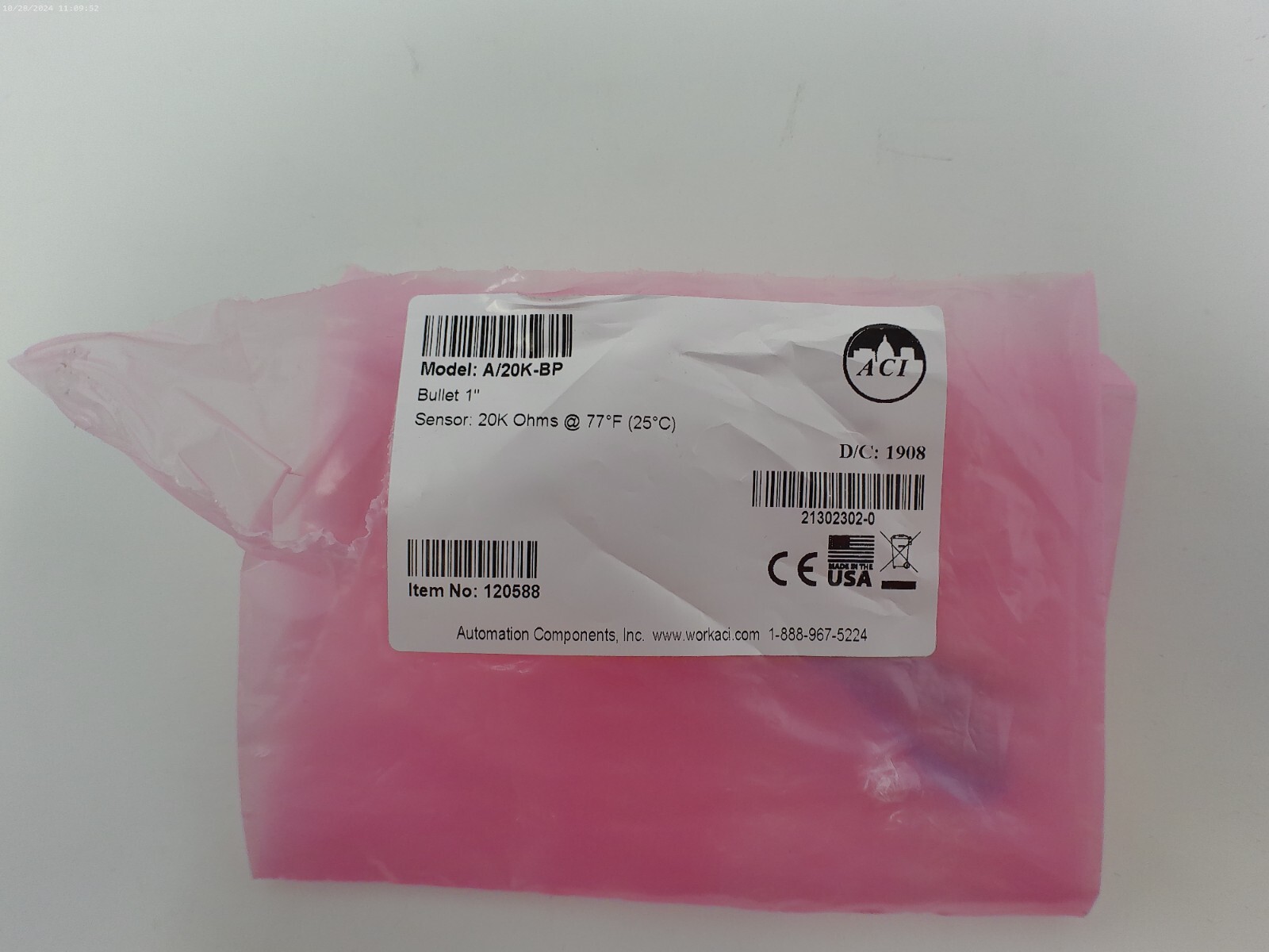 ACI A/20K-BP Sensor 20K Ohms