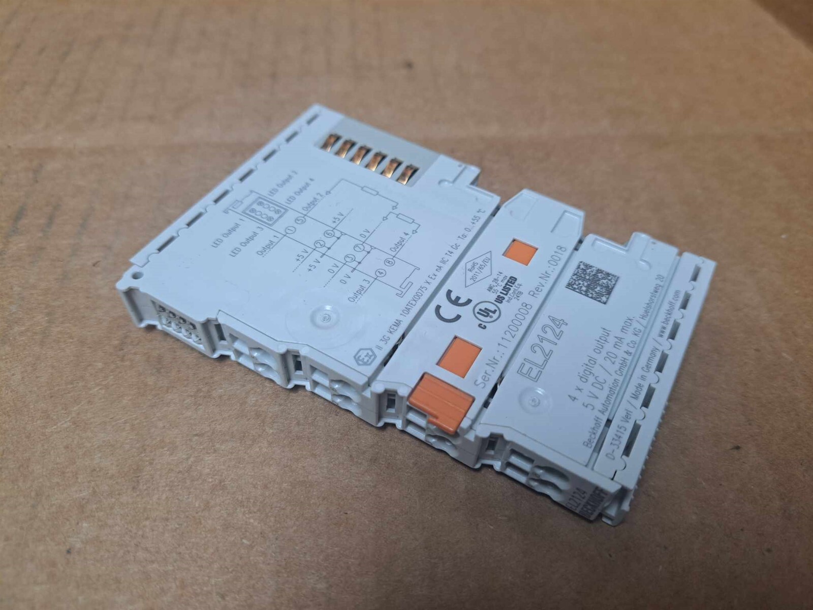 Beckhoff 4 x Digital Output Module Part No. EL2124