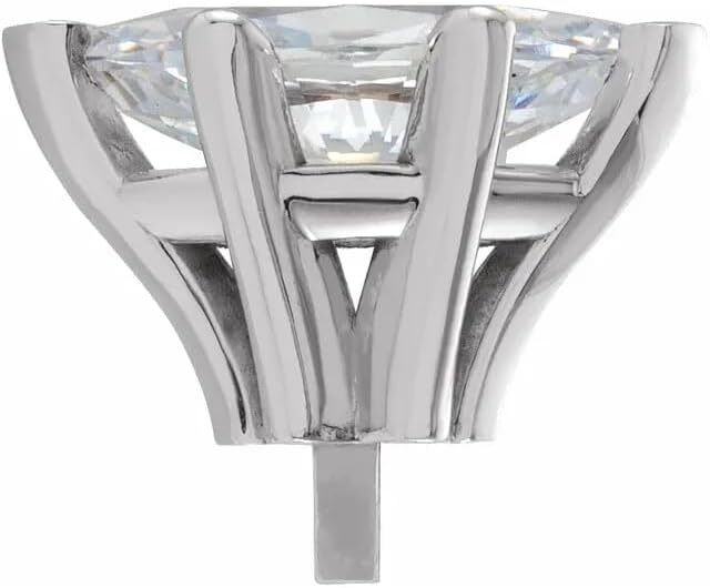 Sterling Silver Unset Marquise 6-Prong V-End Peg Setting