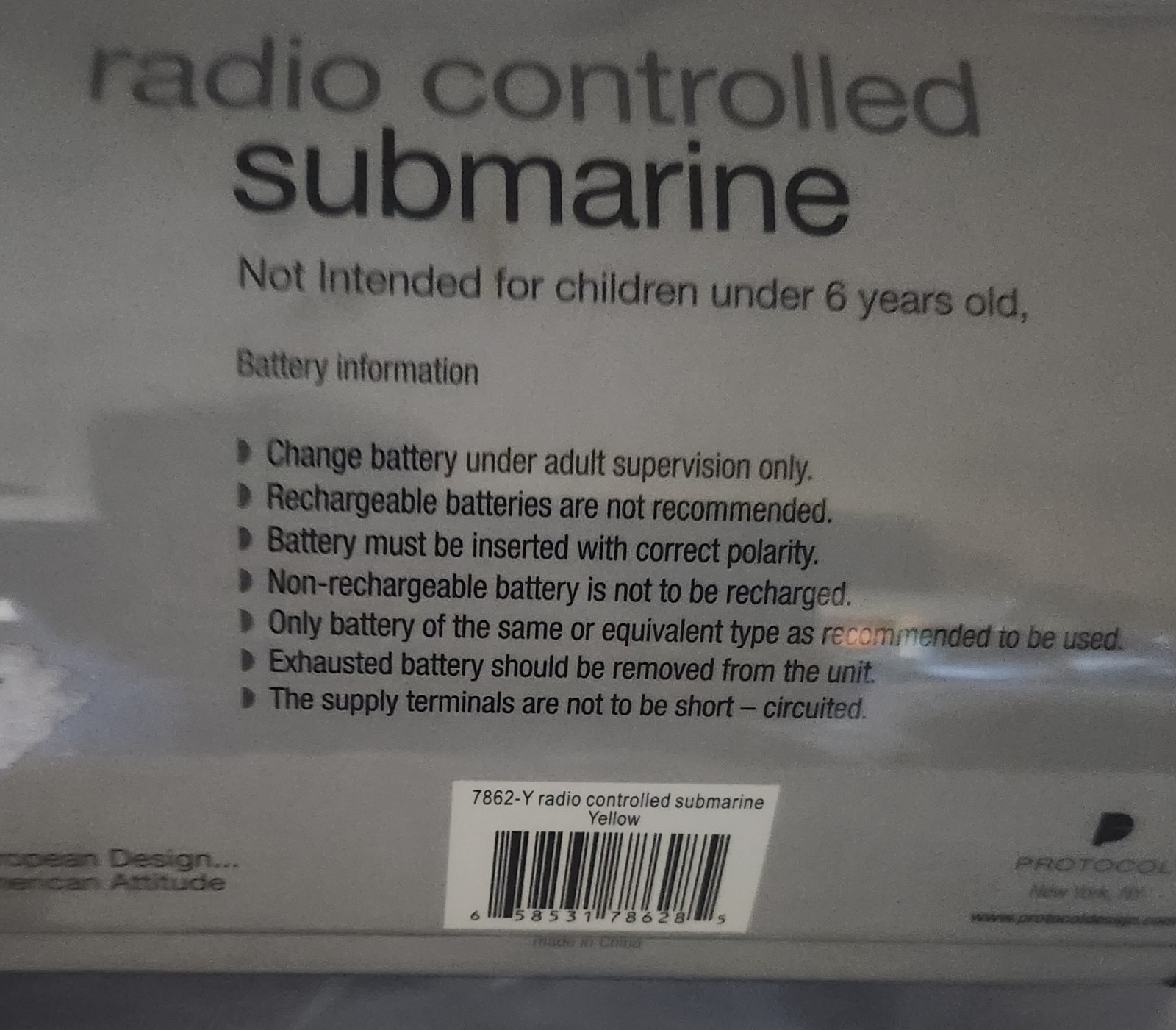 Protocol Radio Control Submarine – Nuevo Sellado, Modelo 7862-Y, RC Toy