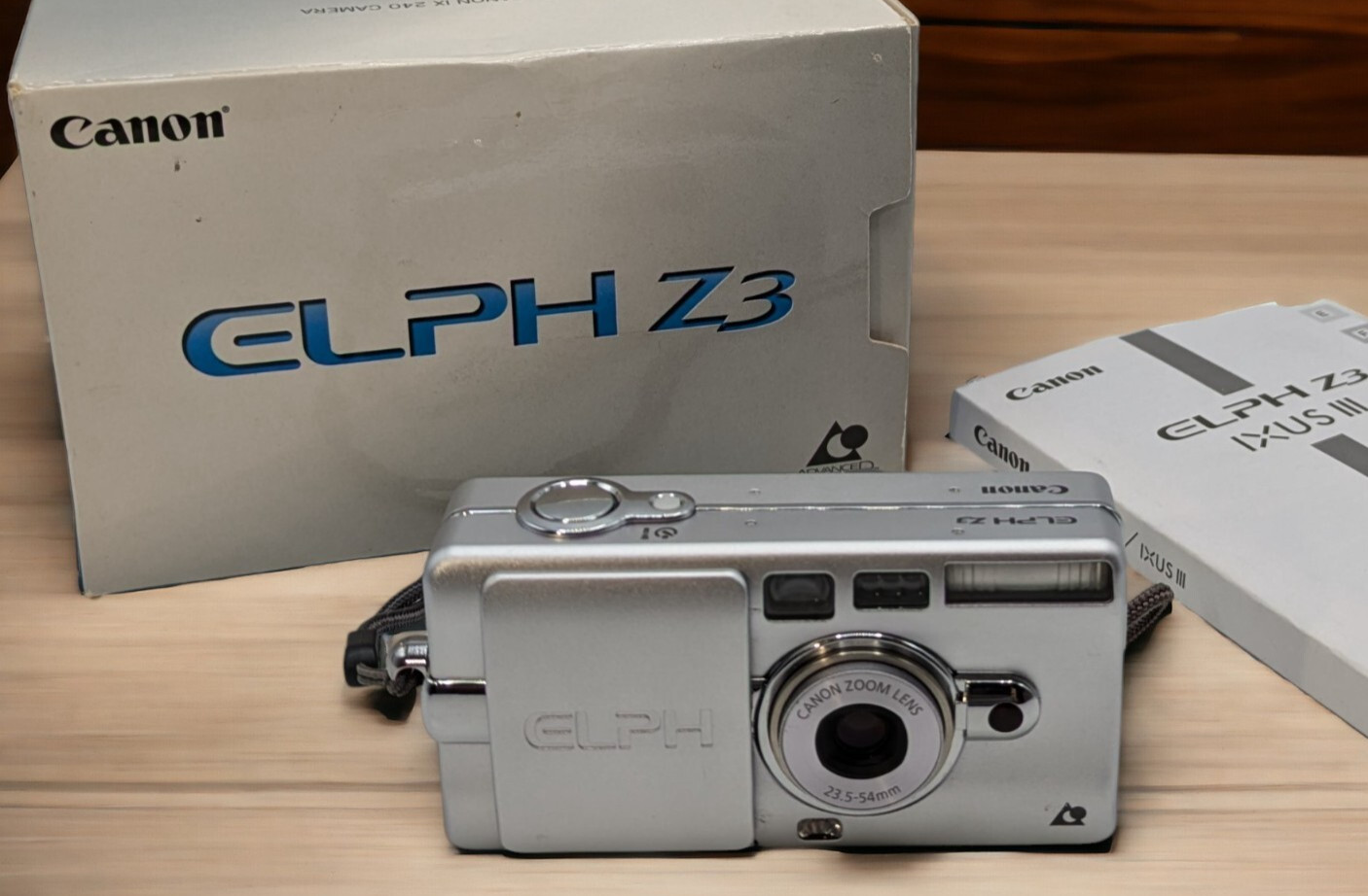 Canon Elph Z3 Point & Shoot APS Film Camera with Box Manual & Battery