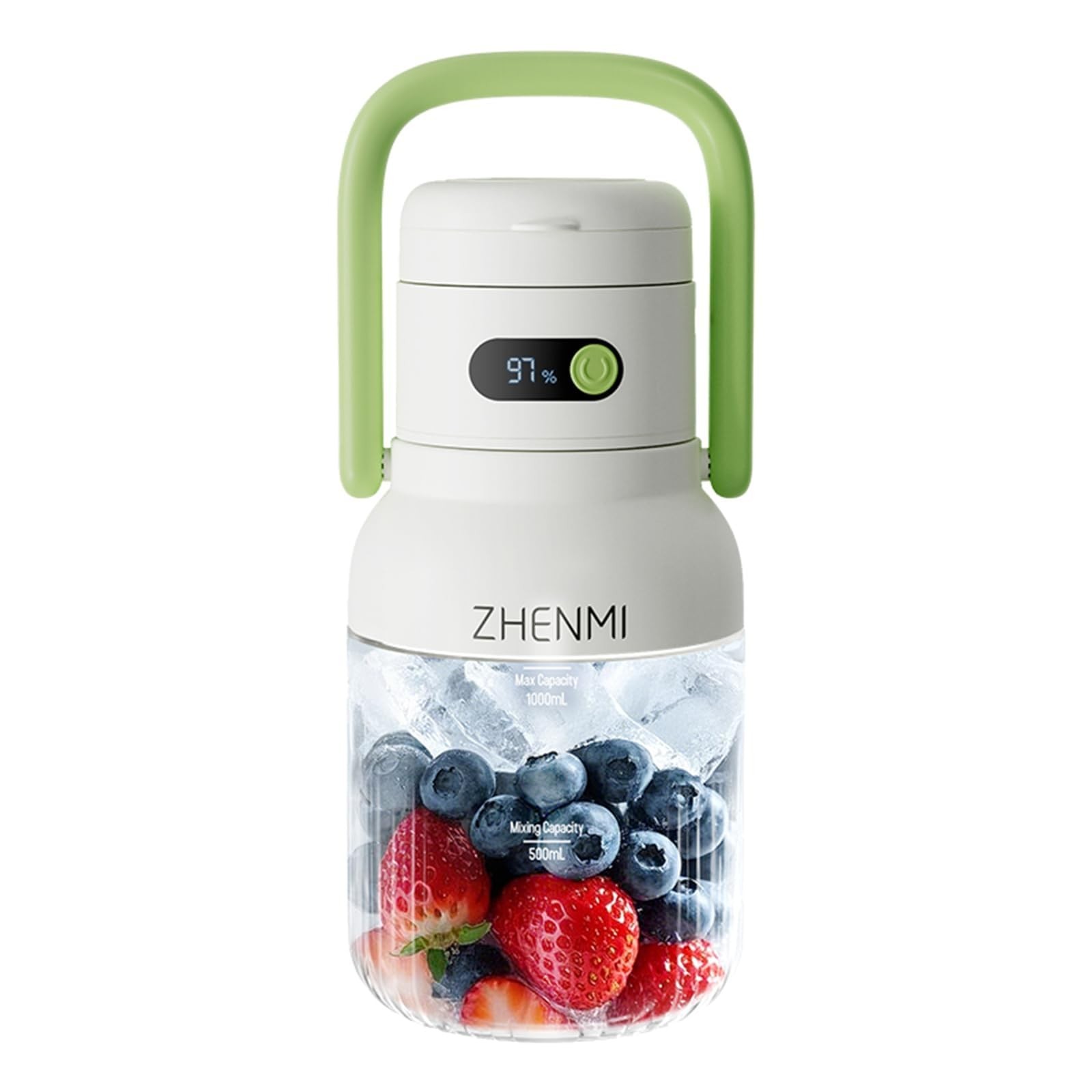 ZHENMI J15 Portable Blender 33oz BPA-Free Cordless USB-C Rechargeable Green