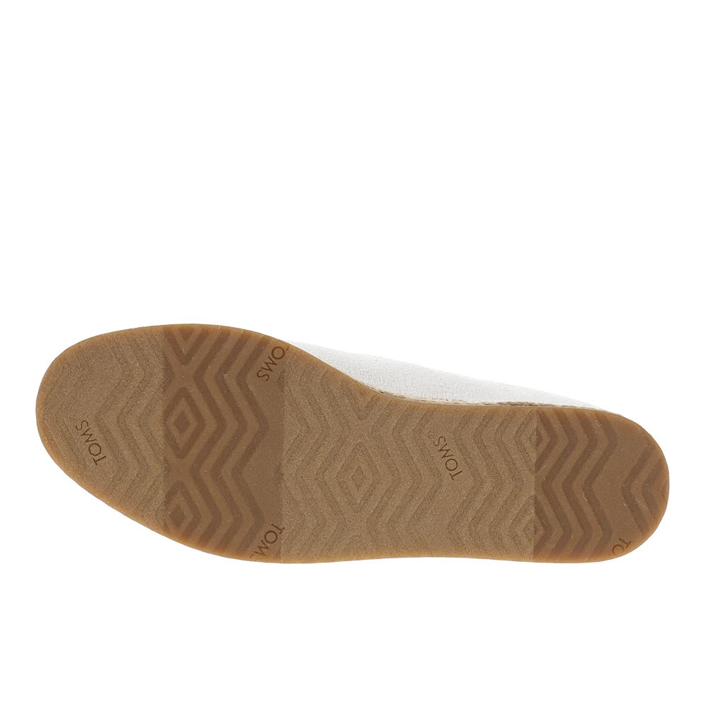 TOMS Palmera Plus Slip On Espadrille Womens White Flats Casual 10023048T-100