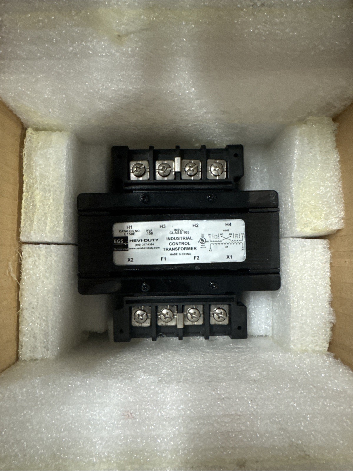 Hevi-Duty E150E Industrial Control Transformer 150 VA 120/240V to 24V New