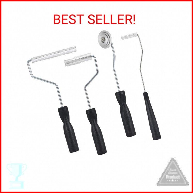 Fiberglass Roller Tools Kit, 4pcs Fiberglass Resin Laminating Bubble Roller Set