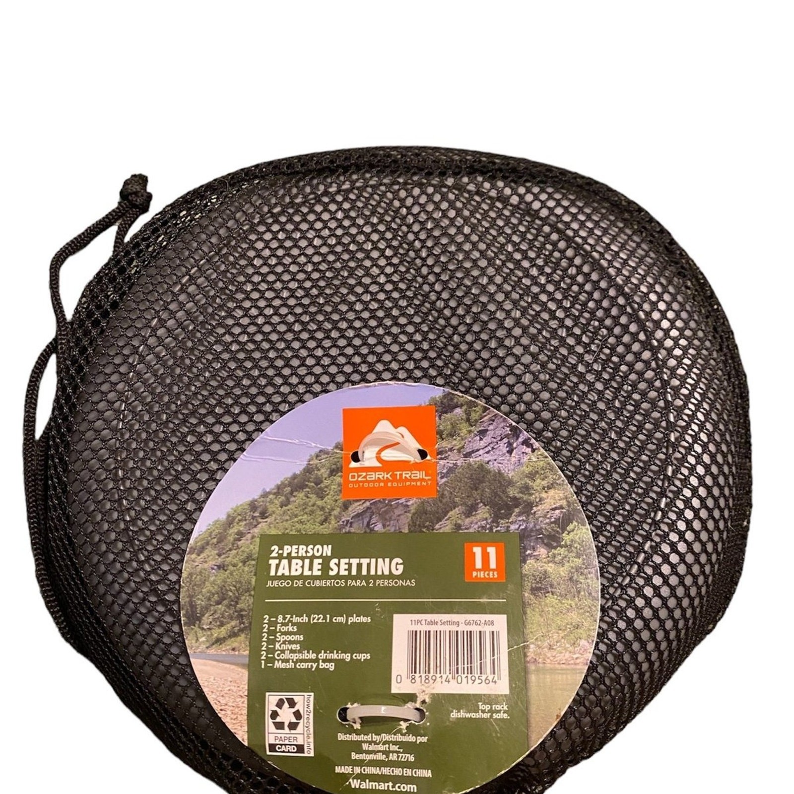 Table Set 2 Person Camp Table Setting Collapsible Cup Ozark Trail Scouts Camping