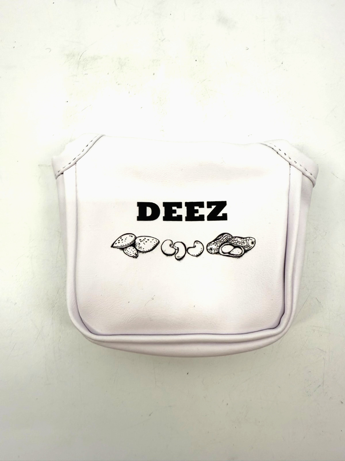 Sunfish Golf Putter Headcover Deez Nuts Solid White Mallet Magnetic 121