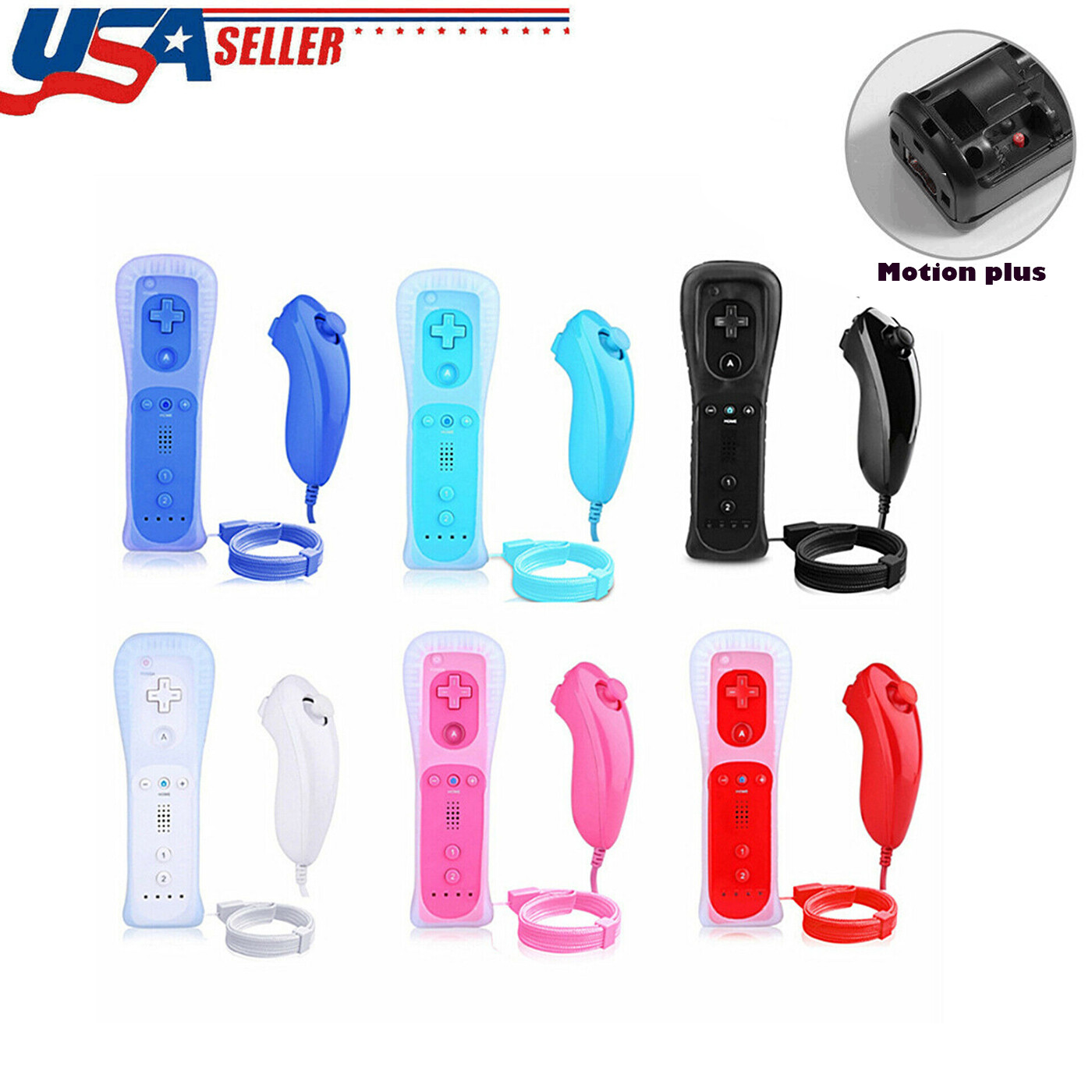 Wii Remote Controllers Compatible for wii and Wii U with Built in Motion Plus