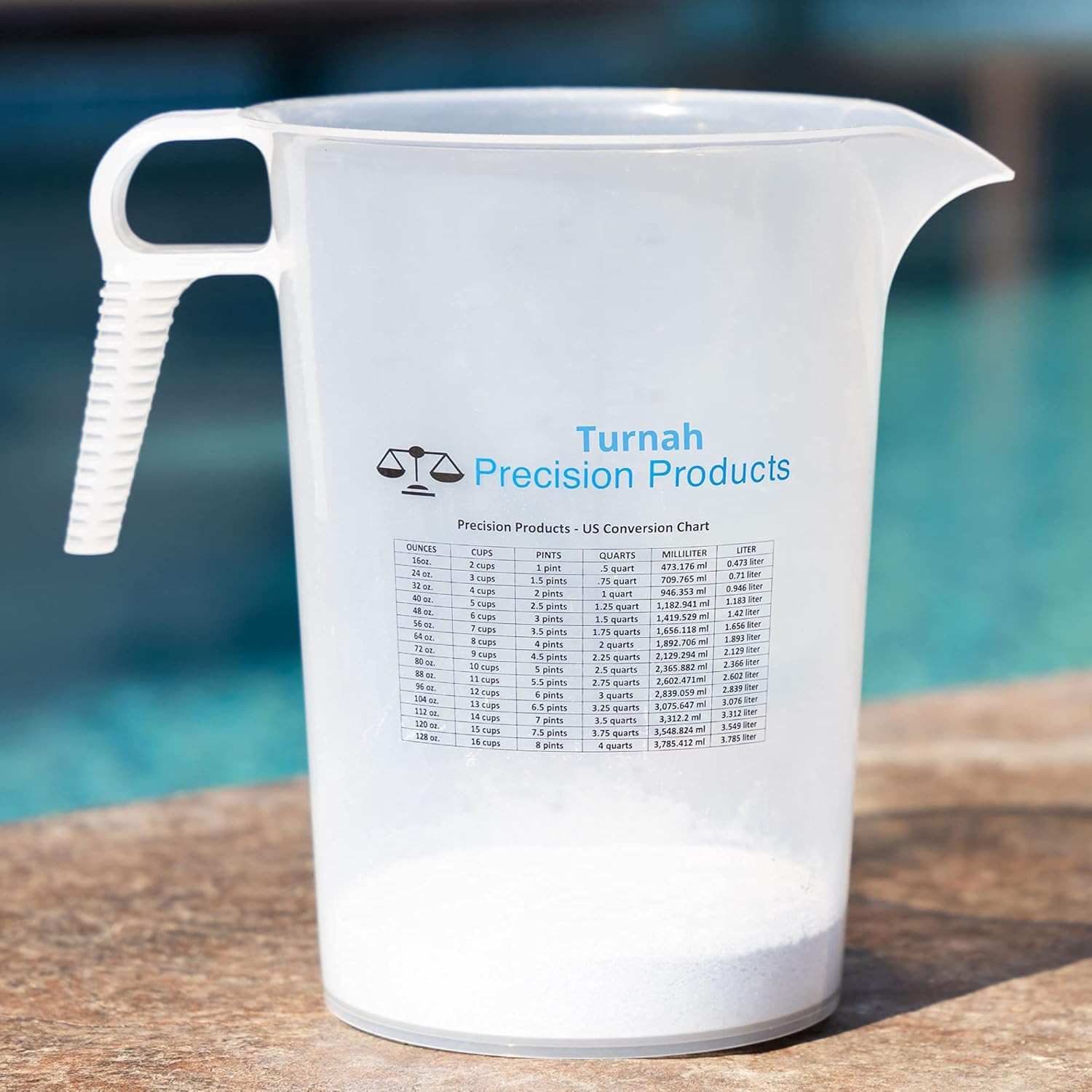 One Gallon 128Oz Measure Pitcher - Convenient Conversion Chart - Strong Food Gra