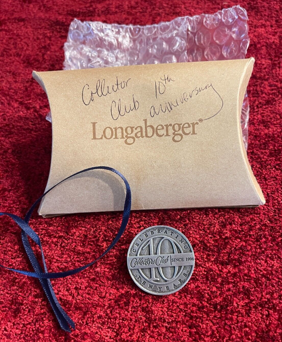 Longaberger 2006 Collectors Club 10th Anniversary Celebration Tie On/Pin #23171