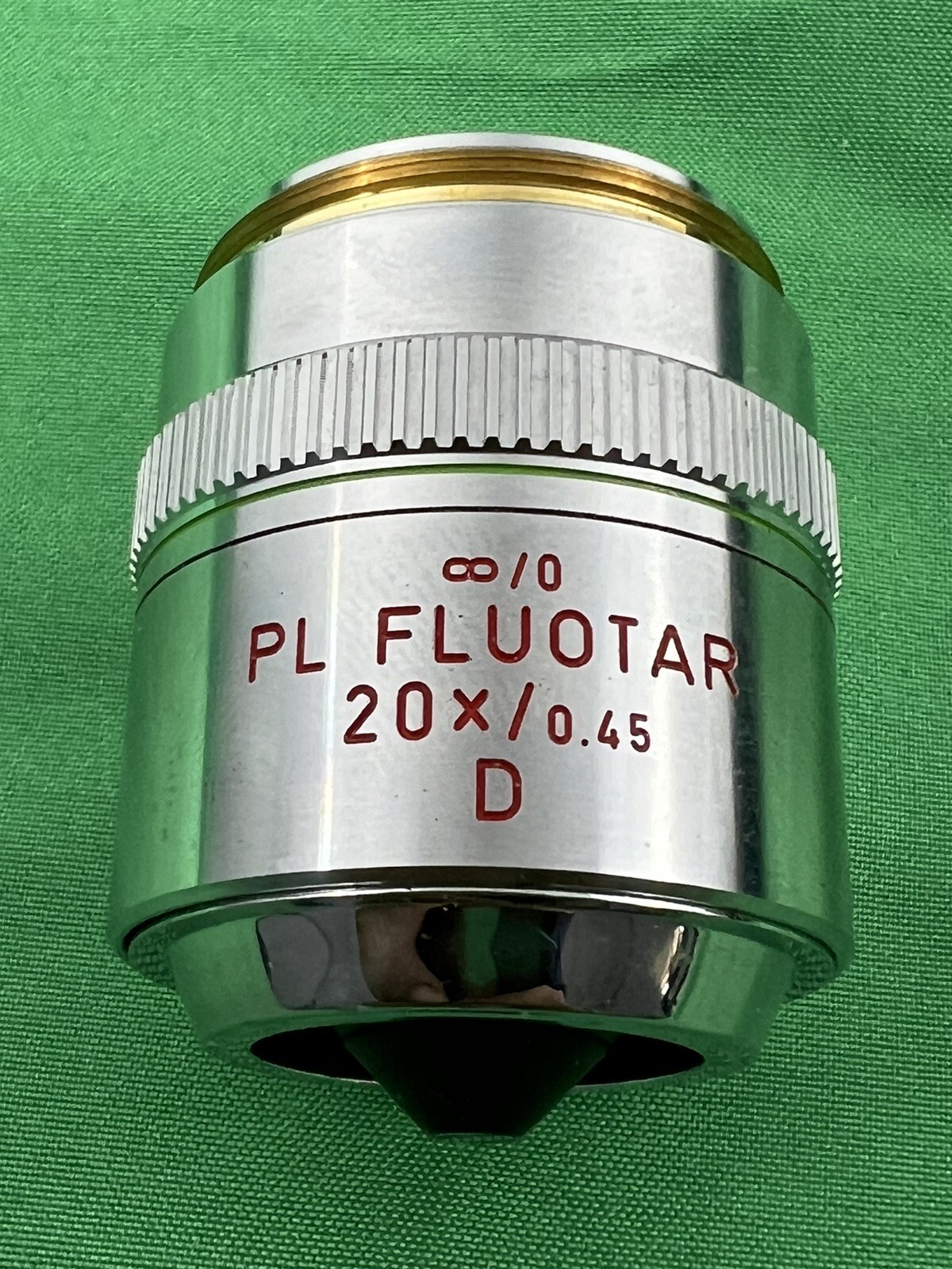 Leitz Wetzlar Germany PL FLUOTAR 20 X / 0.45 D Microscope Objective Part 567016