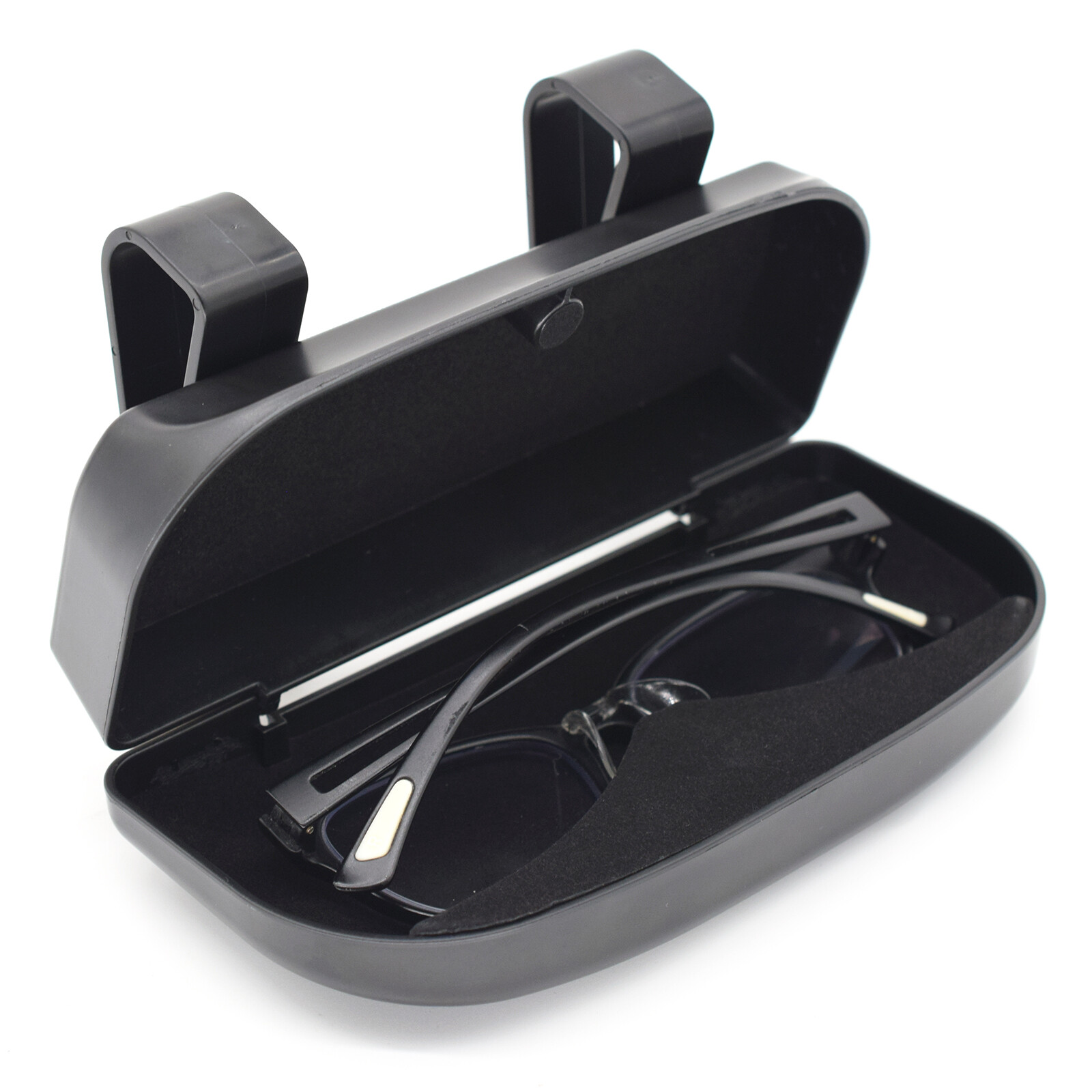 Car Sun Visor Glasses Case Holder Sunglasses Box Card Receipt Magnetic Clips